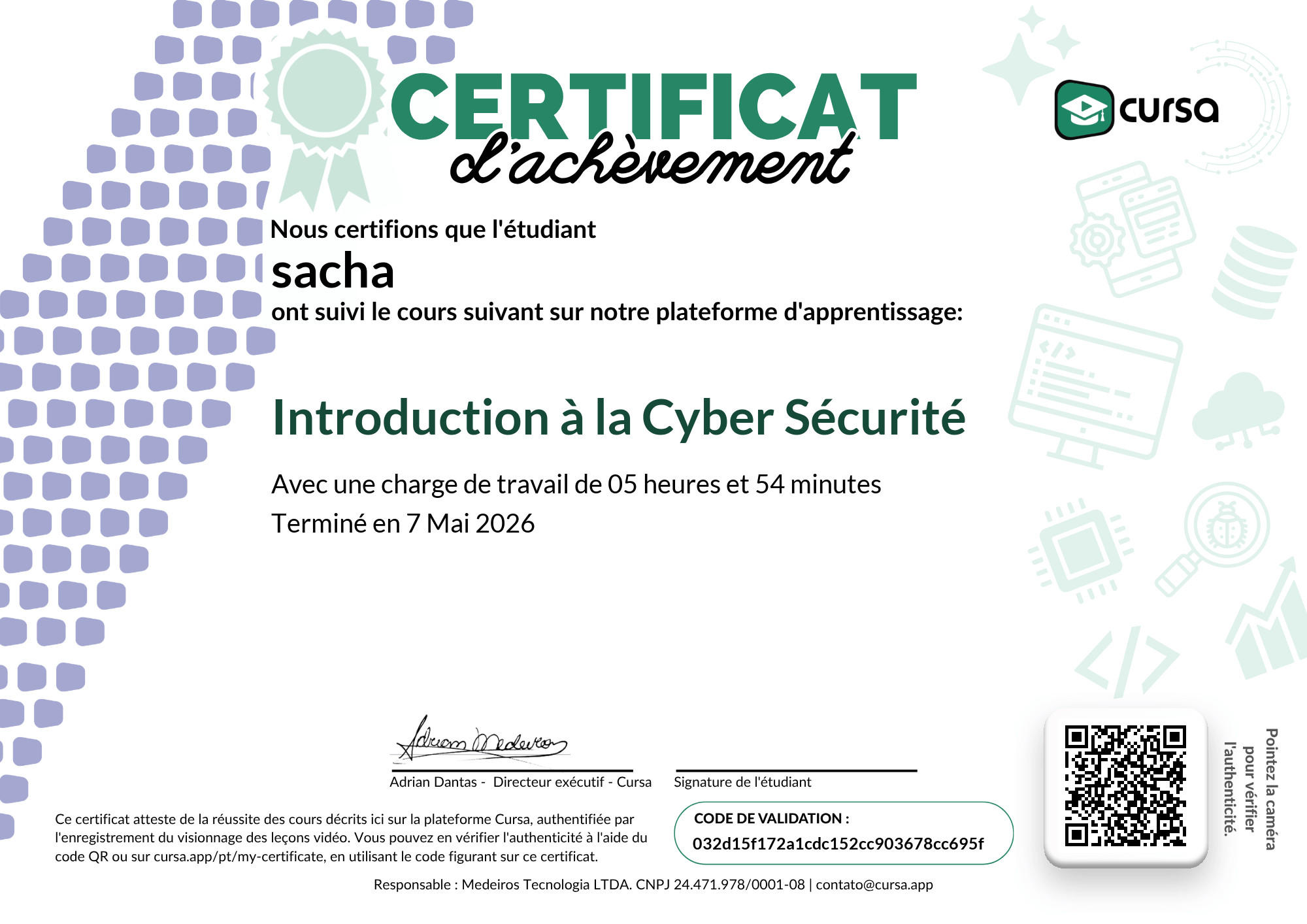 Certification Cursa